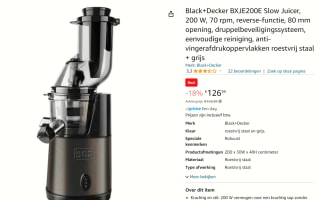 Black & Decker slowjuicer voor €126,99 bij Amazon