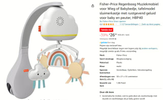 Fisher Price Rainbow Showers Mobiel voor €26,40 bij Amazon