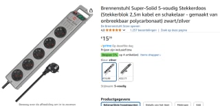 Brennenstuhl Super-Solid 5-voudig Stekkerdoos voor €15,99 via Amazon