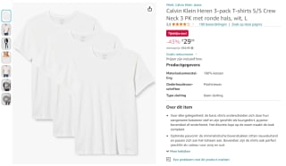 3-pack Calvin Klein heren Crew Neck T-shirts voor €29,95 bij Amazon