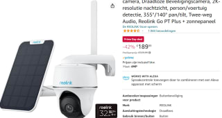 Reolink PTZ 4G LTE outdoor Security IP-camera voor €189,99 bij Amazon.nl