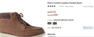 Men's Comfort Leather Chukka Boots for £7.75 at Lands' End