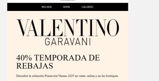 Valentino Garavani empiezan rebajas con 40% dto