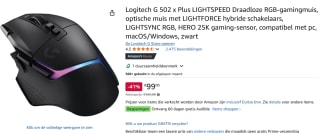 LOGITECH G G502 X Lightspeed Zwart voor €99 bij Amazon