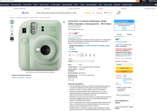 Cámara Instax Mini 12 por solo 66,93€