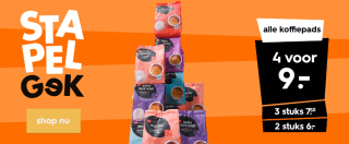 Alle koffiepads met 40 pads, 4 voor €9 bij de Hema
