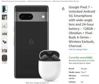 Shop a Google Pixel 7 128GB 5G smartphone from Amazon as low as £473.99