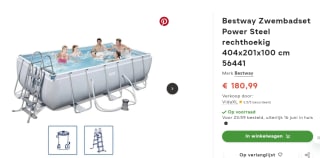 Bestway Power Steel 404x201x100 cm + filterpomp voor €118,99 bij FonQ
