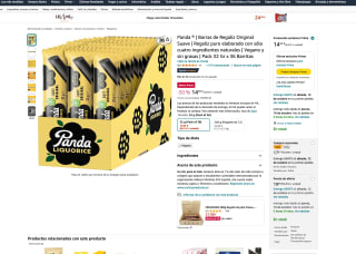 Barras Panda de Regaliz Original Suave Regaliz puro ingredientes naturales Pack 32gr x 36 Barritas a solo 14,92€