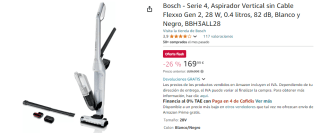 Bosch Serie 4, Aspirador Vertical por 169,99€
