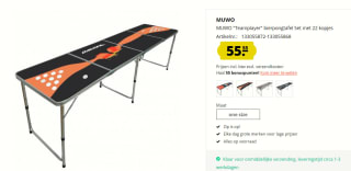 MUWO "Teamplayer" bierpongtafel Set met 22 kopjes voor €55,55 bij Sport-Korting