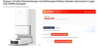Dreame L10 Ultra - Robotstofzuiger met Dweilfunctie voor €649 bij Ochama