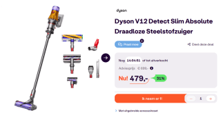 DYSON V12 Detect Slim Absolute 2023 voor €479 bij Ibood