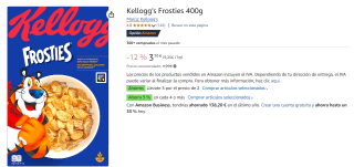 6 paquetes Kellogg's Frosties 400g por 13.26€