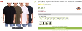 6-pack Dickies basic heren t-shirts voor €29,99 bij Outlet46