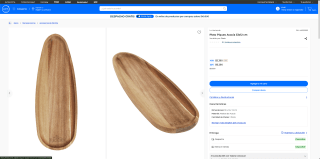 Plato Piqueo Acacia 33x12 cm por solo $5.390