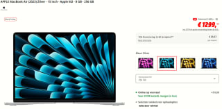 Apple MacBook Air 15" (2023) voor €1299 bij de MediaMarkt