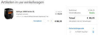 Philips Airfryer 3000 Series XL voor €86,35 dmv code bij Philips