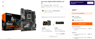 Placa Base Gigabyte B650 GAMING X AX V2 por 129,99€