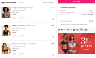 3de BH gratis of de 2de met 50% korting bij Hunkemöller