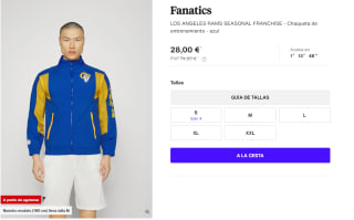 Chaqueta de entreno para Hombre Fanatics LOS ANGELES RAMS por 28€