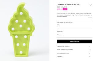 Lampara mesa forma helado bonito verde pistacho por 2,99€