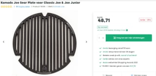 Kamado Gietijzeren rooster Joe Jr. ® and Classic Joe voor €48,71 bij Toppy