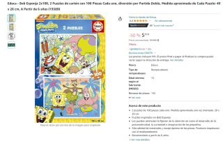 Recopilación de puzzles marca Educa 2x100 piezas por 5,50€