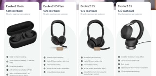 Tot €35 cashback op Jabra Evolve2 headsets/earbuds bij Jabra