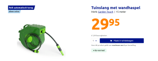 Garden Touch - Tuinslang met wandmeubel - 15 meter voor €29,95 bij de Action