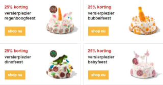 25% korting op versierplezier voor op taarten bij Hema