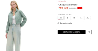 Chaqueta bomber Crop para Mujer por 7.99€