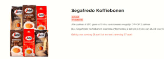 Segafredo Koffiebonen 1+1 gratis bij de Plus