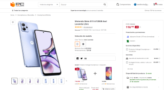 Smartphone marca Motorola Moto G13 4/128GB Azul Lavanda por 116,99€