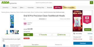 Oral-B Pro Precision Clean Toothbrush Heads 8 Pack - £2