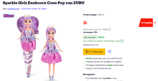 Sparkle Girlz Eenhoorn Cone Pop van ZURU voor €3 en 2+1 gratis