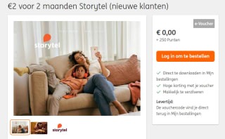 2 maanden Storytel voor €2 + 250 ING punten