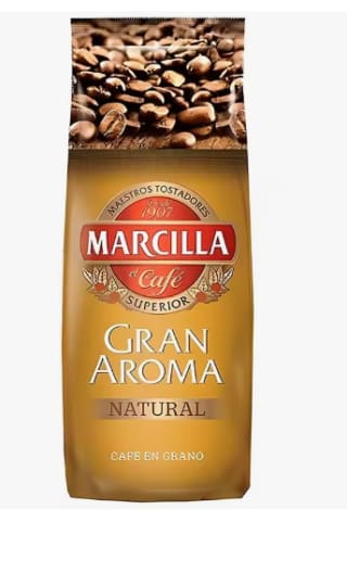 Café Marcilla Gran Aroma Natural en grano 1kg por 12,99€ (Cuenta Nueva 7.8€)