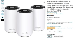 TP-Link Deco XE75 Mesh WLAN Set (3 Pack) voor €279,90 bij Amazon DE