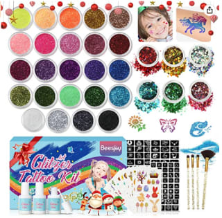 Kit de tatuajes temporales de purpurina por 14.99€