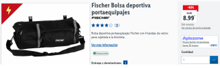 Bolsa deportiva portaequipajes Fischer con 4 bandas de velcro para sujetarla a la bicicleta. por 8.99€