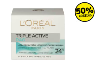 L’Oréal Paris Triple Active Dagcrème Normale tot Gemengde Huid - 50 ml voor €1,75 bij Kruidvat