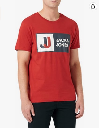Camiseta Jack & Jones para Hombre Roja a solo 9,79€