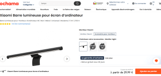 Barre Lumineuse Xiaomi pour Ecran PC à 29,99€