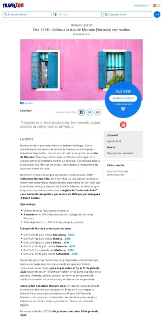 Venecia 4 dias con vuelos desde 333€ por persona.