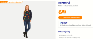 Dames Kersttrui voor €6,95 bij de Action