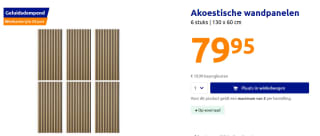 6 stuks Akoestische wandpanelen van130 x 60 cm voor €79,95 in de Action webshop