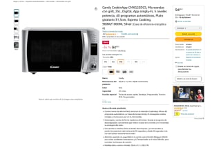 Microondas & grill Candy CookinApp CMXG25DCS 25 Litros por 94,99€