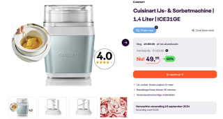 Cuisinart IJs- & Sorbetmachine | 1,4 Liter | ICE31GE voor €49,95 bij iBOOD