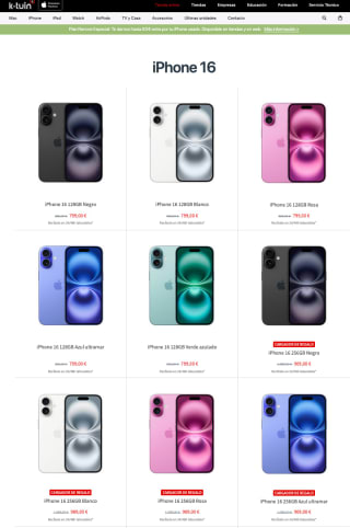 iPhone 16 128GB por solo 799€
